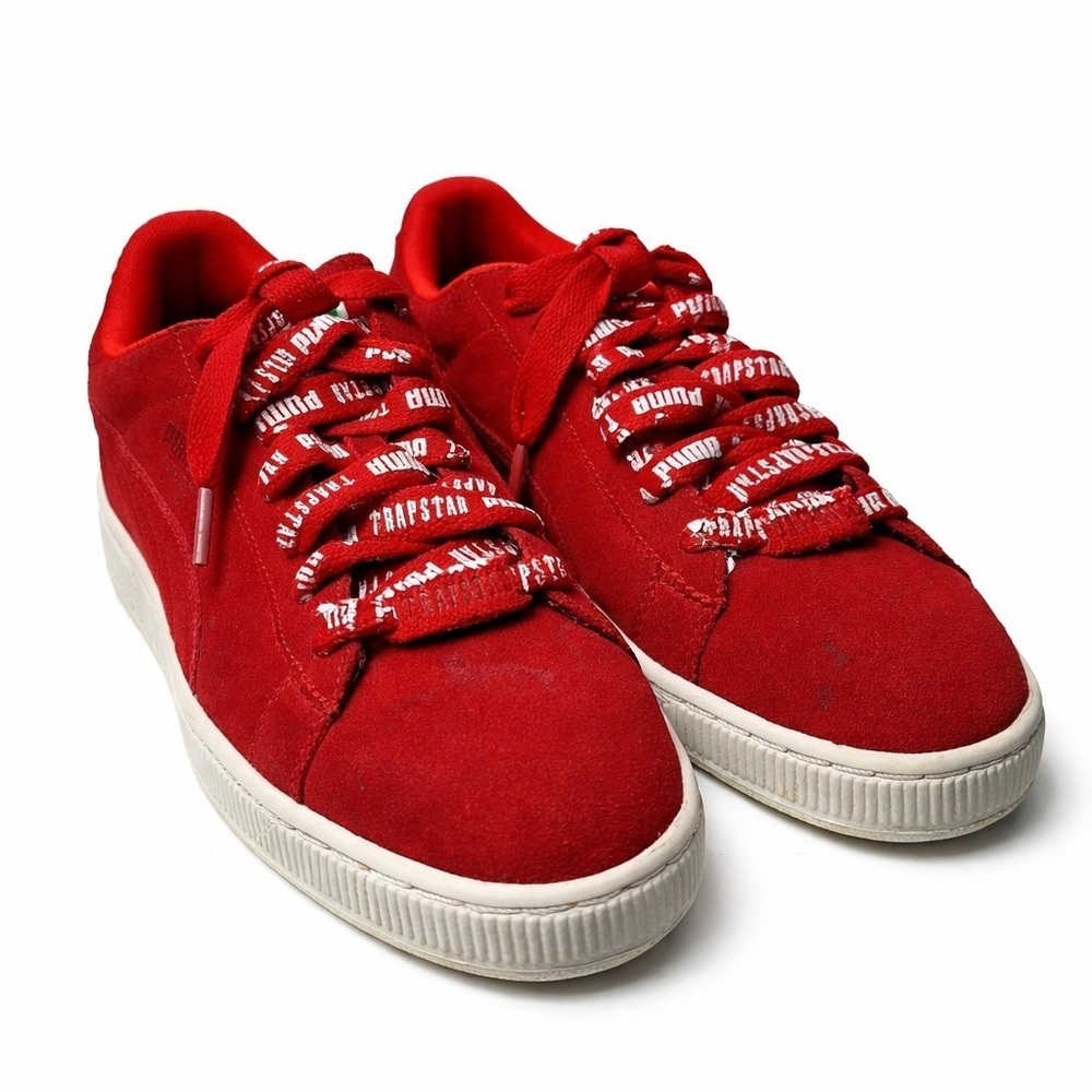 PUMA x Trapstar Suede Low-Top Sneakers Mens Sz 10 Red White Casual Hip Hop Y2K